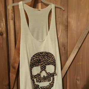 Bling skull tank top